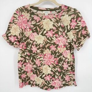 Sundance Sz S Floral Print 100% Cotton Short Rolled Sleeve Shirt Boho Casual
